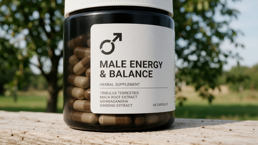 Male Energy & Balance - Växtbaserat kosttillskott med Tribulus, Maca, Ashwagandha och Ginseng